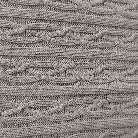 Croft & Barrow Men's Tan Cotton Cable Knit V-Neck Sweater Size XL - Picture 4 of 6